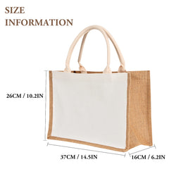 Large Capacity Linen Tote Bag with 26 Letter Print