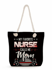 Nurse Print Shoulder Bags Eco Handbags Tote Linen Beach Bag