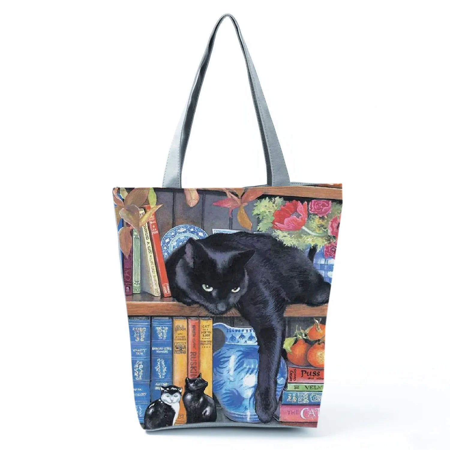 Oil Painting Cat Print Womens Tote Bag Shoulder Bag for Lady