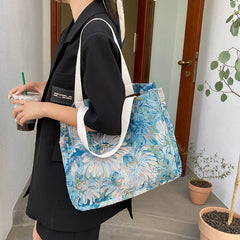 Linen Reusable Shopping Bag Large-capacity Women's Tote Shoulder Bag