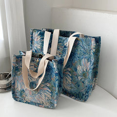 Linen Reusable Shopping Bag Large-capacity Women's Tote Shoulder Bag