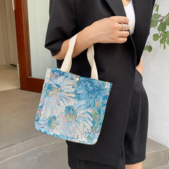 Linen Reusable Shopping Bag Large-capacity Women's Tote Shoulder Bag