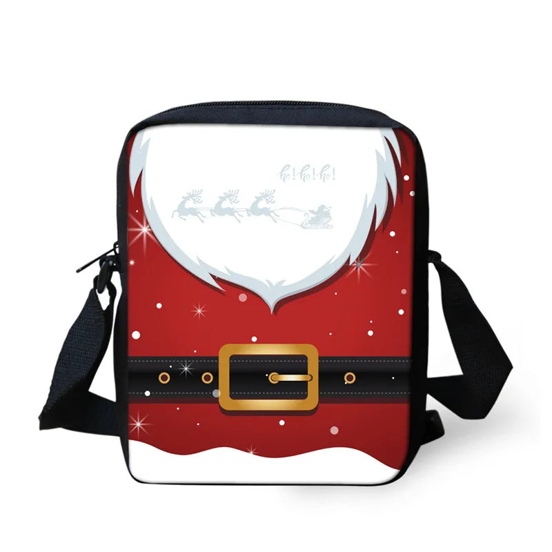 Christmas Messenger Bag Santa Snowman Crossbody Shoulder Bag for Girls