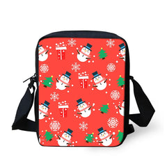 Christmas Messenger Bag Santa Snowman Crossbody Shoulder Bag for Girls