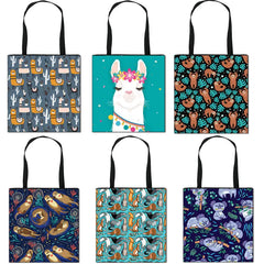 Animal Print Women Shoulder Bag Alpaca Sloth Ferrets Reusable Shopper Bags