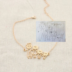 Children Drawing Necklace Personalized Pendant Necklace Gift