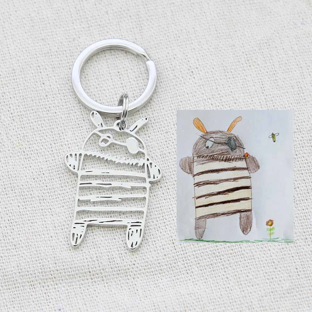 Children Drawing Necklace Personalized Pendant Necklace Gift