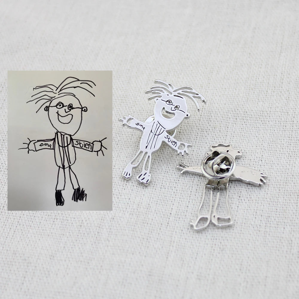 Children Drawing Necklace Personalized Pendant Necklace Gift