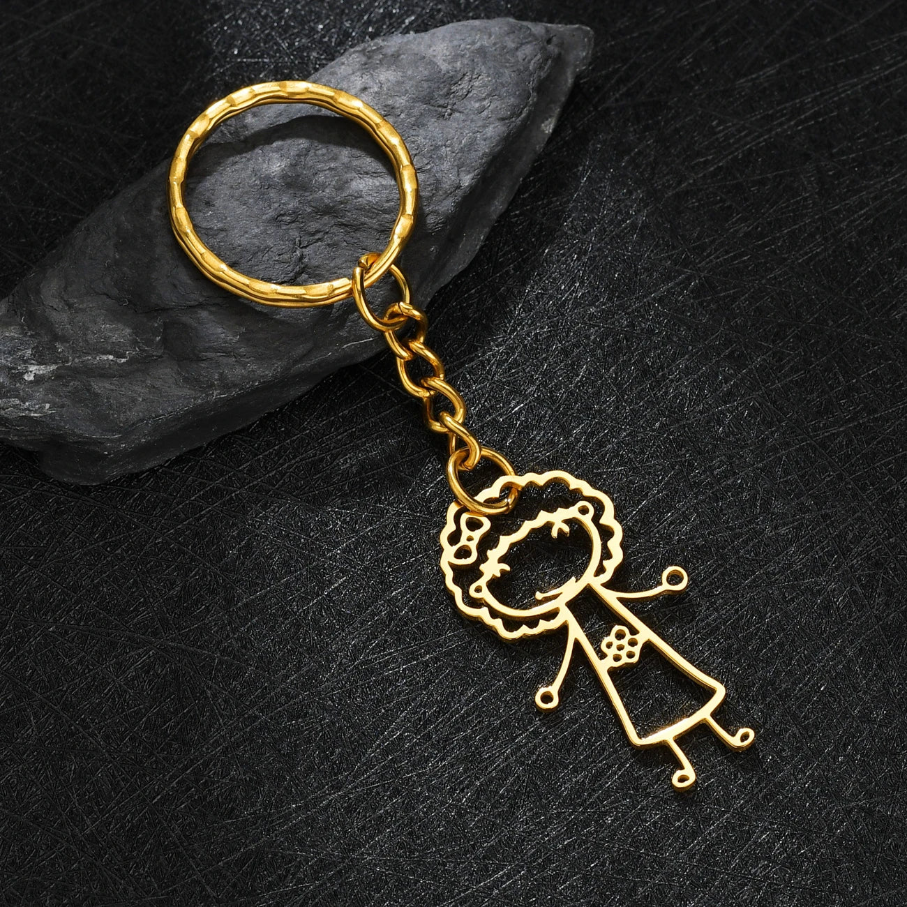 Personalized Children's Drawing Keychain - Custom Kid's Art Keyring