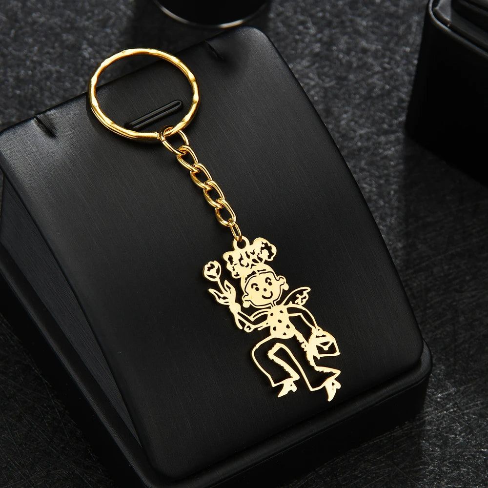 Personalized Children's Drawing Keychain - Custom Kid's Art Keyring