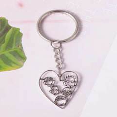 Child's Drawing Necklace Keychains Personalized Artwork Jewelry