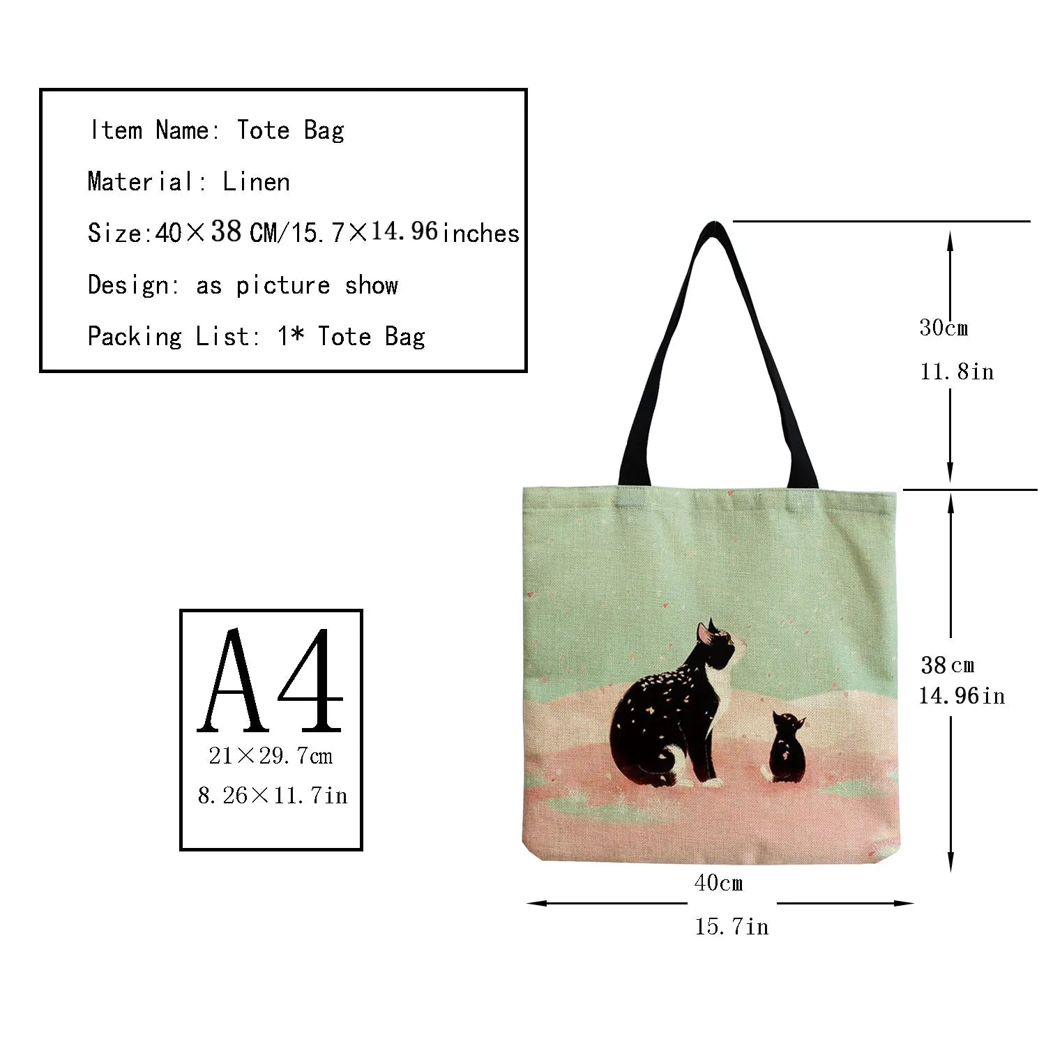 Customizable Cat Ladies Side Bag - Cartoon Teacher Gift Handbag