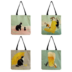 Customizable Cat Ladies Side Bag - Cartoon Teacher Gift Handbag