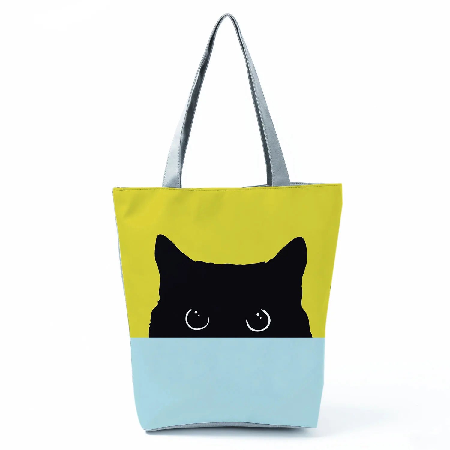 Double Cat Polyester Cloth Tote Bags For Women Shoulders Ladies Handbag Large Ca