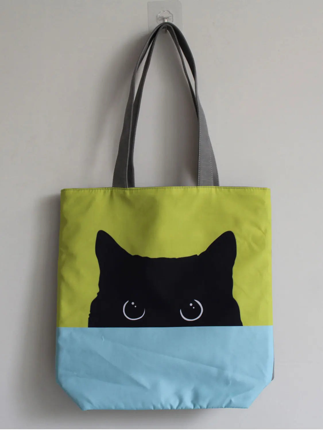 Double Cat Polyester Cloth Tote Bags For Women Shoulders Ladies Handbag Large Ca