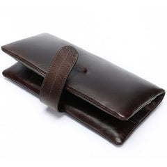 Men's Real Leather Long Wallet Soft Thick Skin