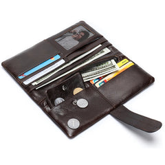 Men's Real Leather Long Wallet Soft Thick Skin