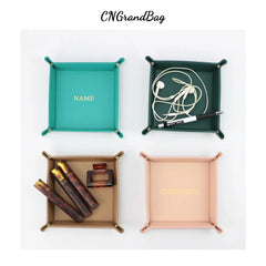 PU Leather Tray Organizer for Jewelry Display Storage