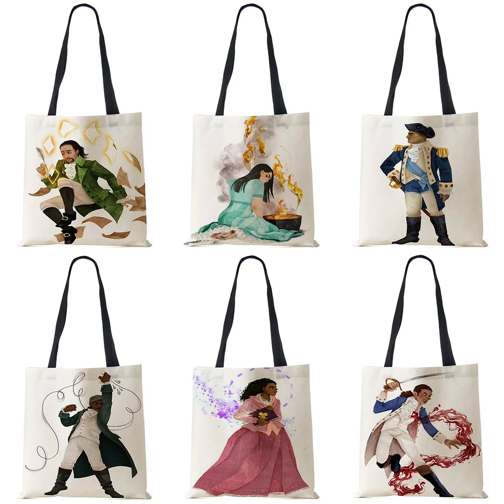 Vintage 50s 60s Print Tote Bag For Women Reusable Shoulder Bags