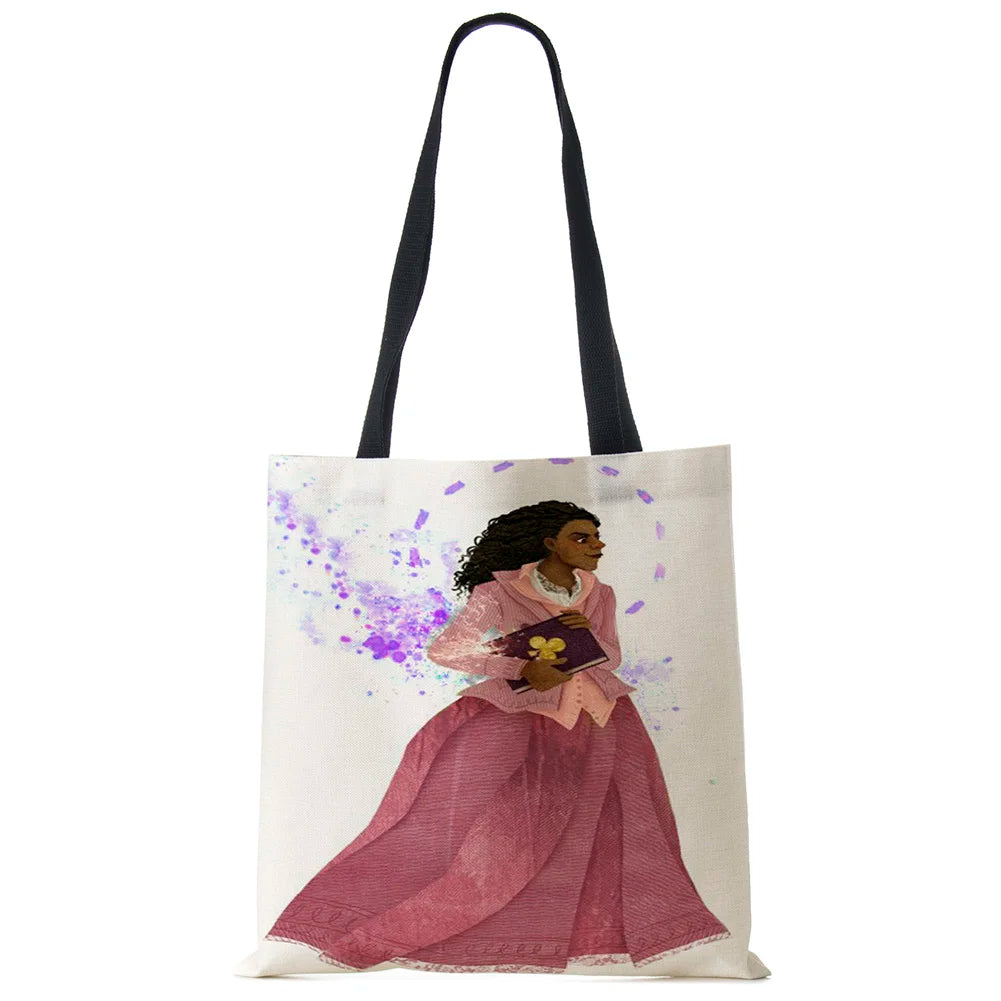 Vintage 50s 60s Print Tote Bag For Women Reusable Shoulder Bags