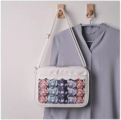 Customized Ita Bag Purse PVC Window Pins Display Women Crossbody Handbag