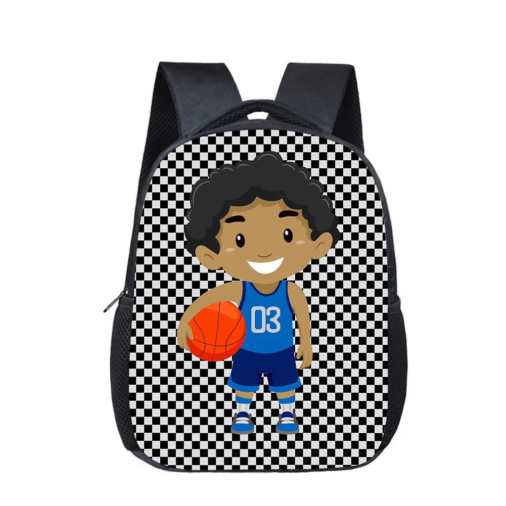 12inch African Boys Print School Bags for Kids Art Kindergarten Children