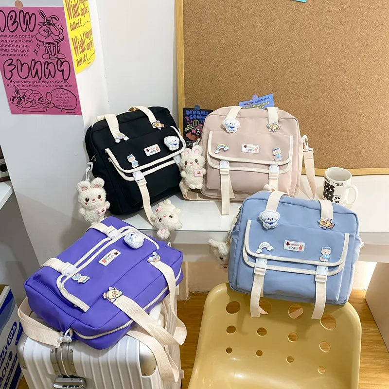 Waterproof Cartoon School Bags for Teenagers Female Harajuku Backpack