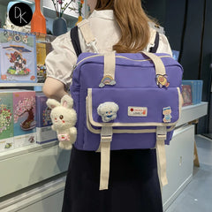 Waterproof Cartoon School Bags for Teenagers Female Harajuku Backpack