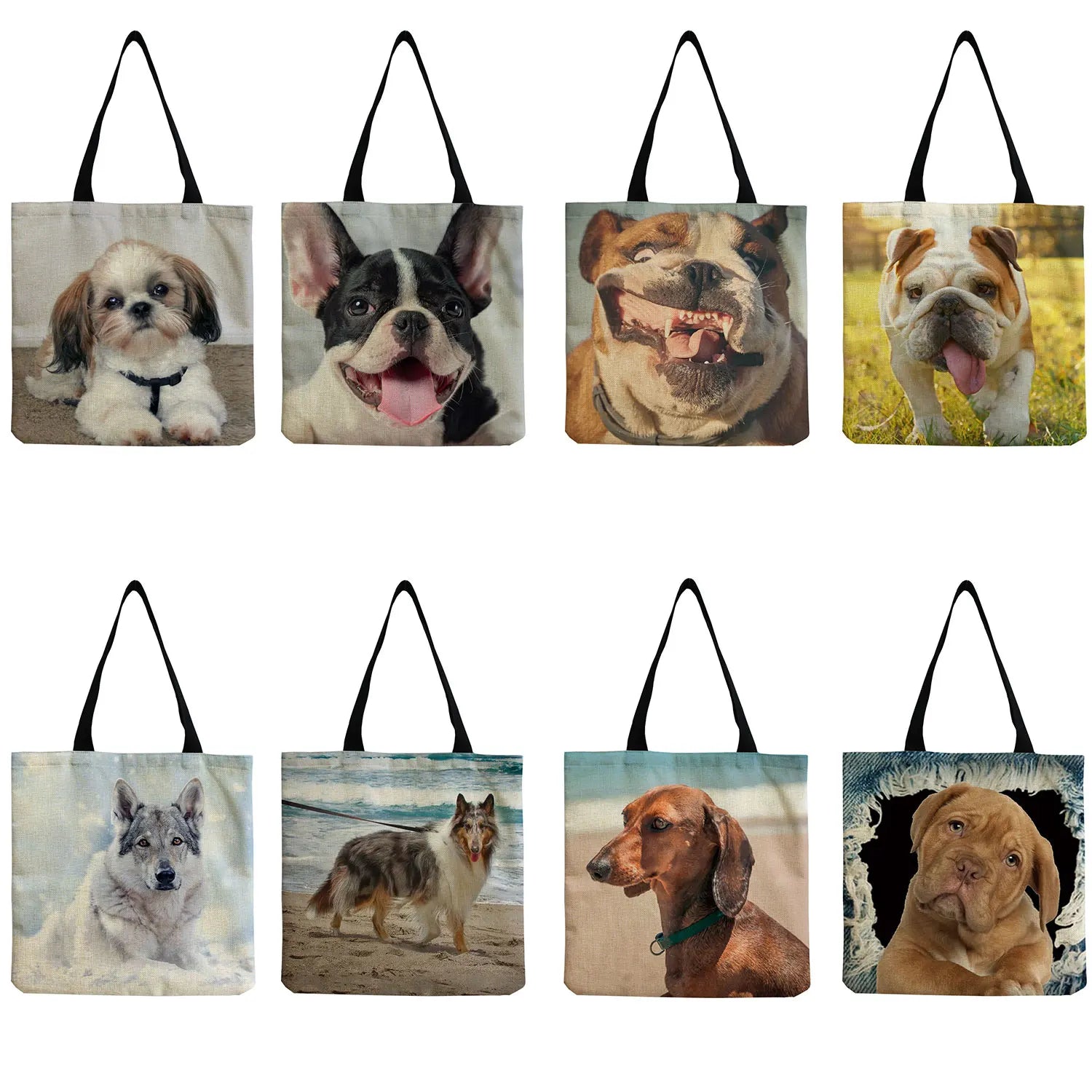 Animal Dog Print Women's Shoulder Bag Large Capacity Ladies Handbag