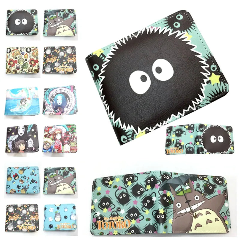 Spirited Away Makkuro Kurosuke Wallet Short PU Purse Cosplay Gift