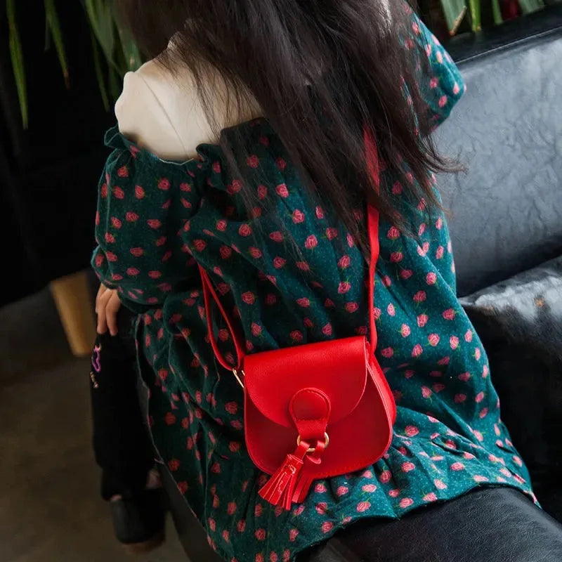 Kids Tassel Crossbody Bag Coin Purse Mini Handbag