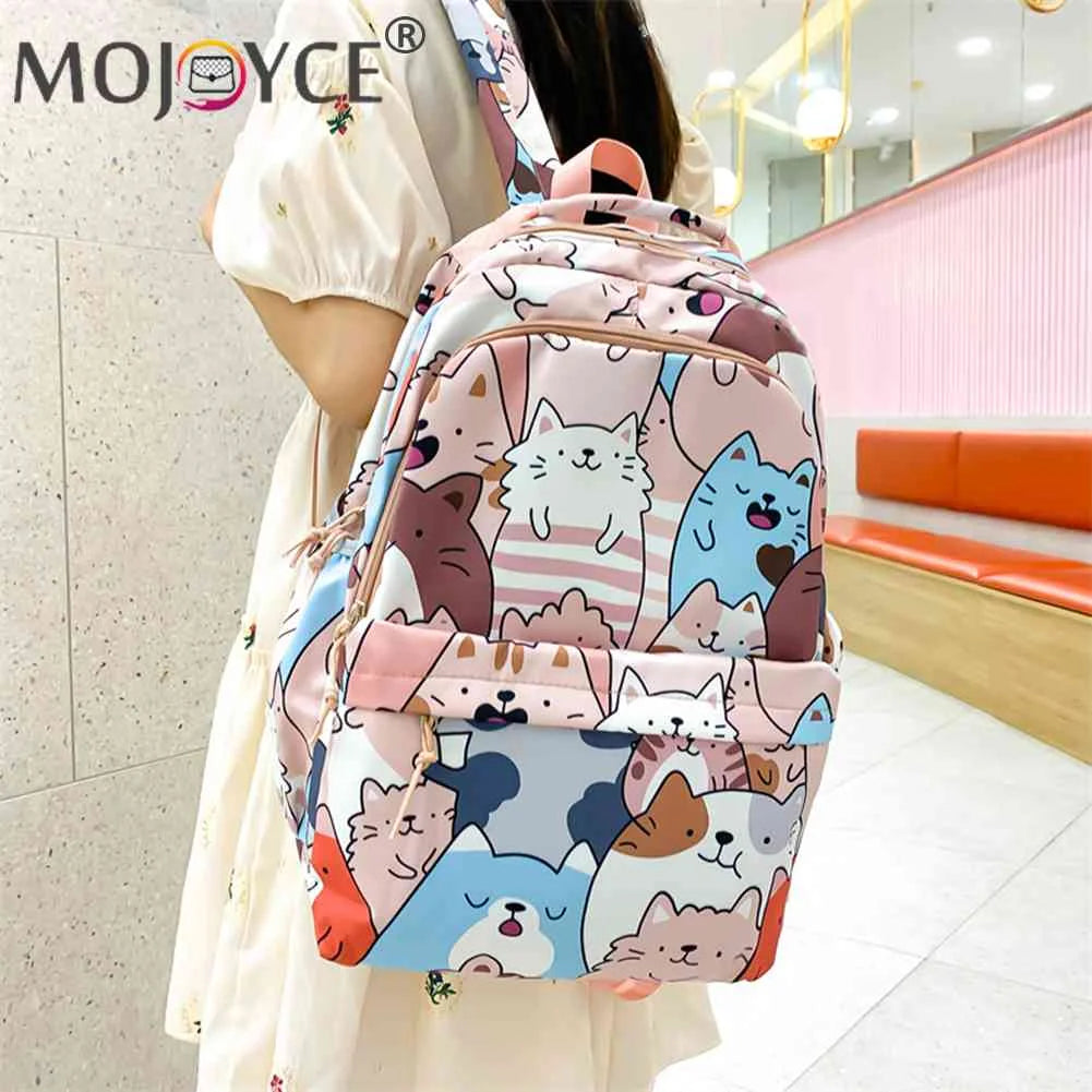 Animal Print School Bags for Girls Large Capacity Student Ladies Shoulder Bag