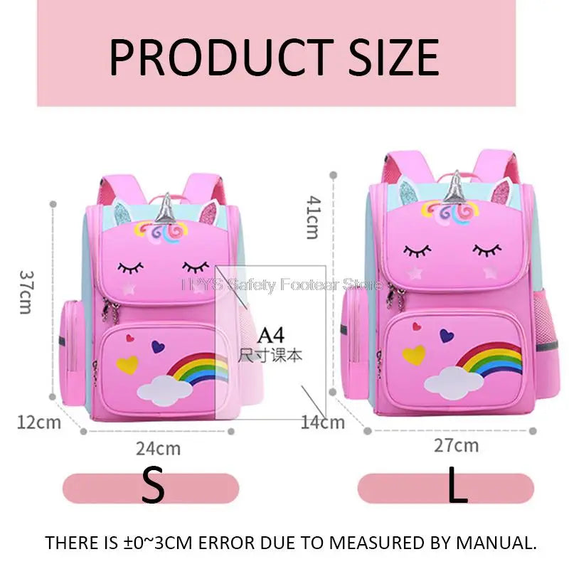 Unicorn Cartoon Schoolbag for Kids, Shoulder Backbag
