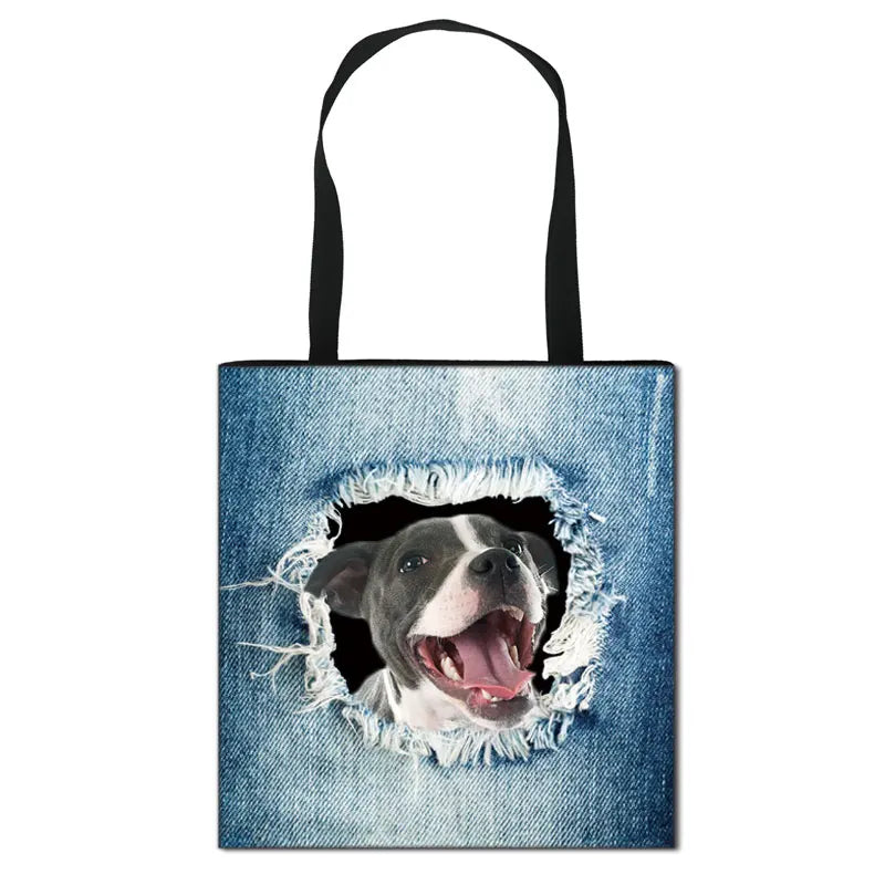 Pet Women Shoulder Bag Puppy Kitten Ladies Handbag Teenager Girls Canvas