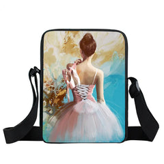Ballet Print Cross Bag Canvas Shoulder Bag
