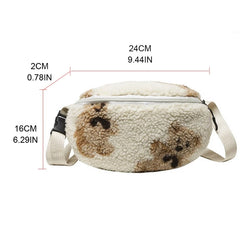 Soft Fur Waist Pack for Women Casual Phone Holder Bum Bag
