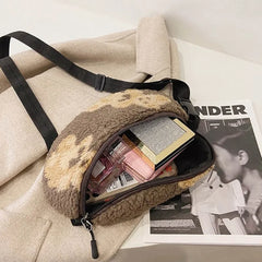 Soft Fur Waist Pack for Women Casual Phone Holder Bum Bag