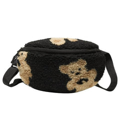 Soft Fur Waist Pack for Women Casual Phone Holder Bum Bag