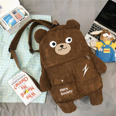 Bear Backpack Shoulder Bag Large Capacity Student Casual Travel Rucksack