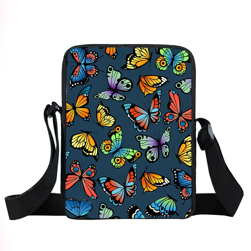 Butterfly Messenger Bag Ladies Clutch Canvas Shoulder Bag Travel Women Handbags