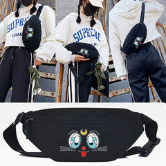 Big Eyes Print Waist Bag High Capacity Chest Packs Men and Women