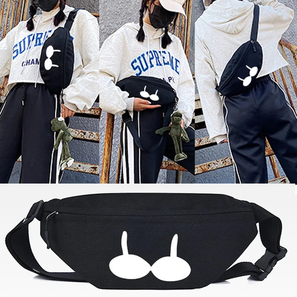 Big Eyes Print Waist Bag High Capacity Chest Packs Men and Women
