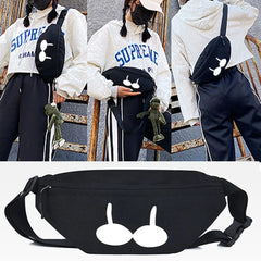 Big Eyes Print Waist Bag High Capacity Chest Packs Men and Women