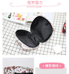 Cat Witch Print Period Sanitary Napkin Bag Gothic Handbags Gift