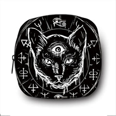 Cat Witch Print Period Sanitary Napkin Bag Gothic Handbags Gift