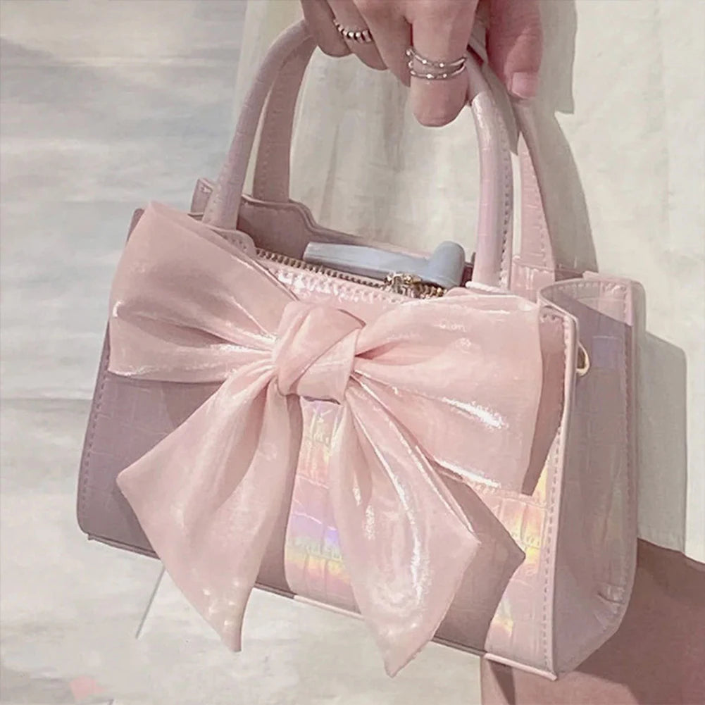 Shinny Organza Women Clutches Crossbody Bag Tote Wedding Purse