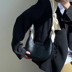 Bow Women Small Shoulder Bag Ladies Portable Underarm Bags PU Leather Girls Purs