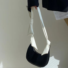 Bow Women Small Shoulder Bag Ladies Portable Underarm Bags PU Leather Girls Purs