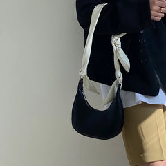 Bow Women Small Shoulder Bag Ladies Portable Underarm Bags PU Leather Girls Purs