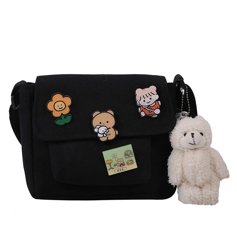 Canvas Small Bag Female Diagonal Harajuku Shoulder Bag